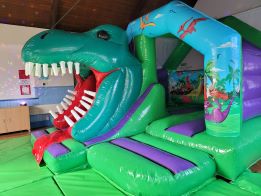 3D Dino Head inflatable bouncy castle 261 x 196px